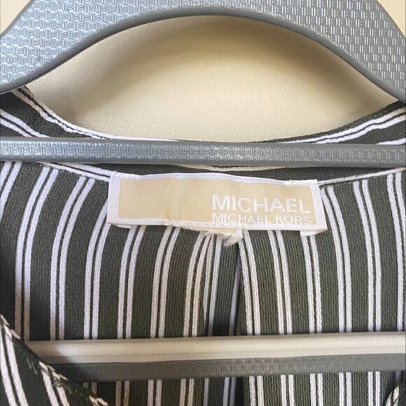 Michael Kors Chiffon Crepe Stripped Womens Blouse - Picture 4 of 12